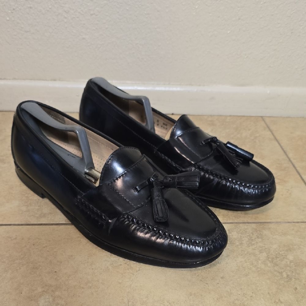 Cole Haan Glossy Black Tassel Loafers